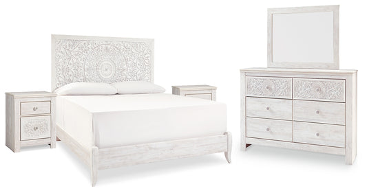 Paxberry King Panel Bed with Mirrored Dresser and 2 Nightstands JB's Furniture  Home Furniture, Home Decor, Furniture Store