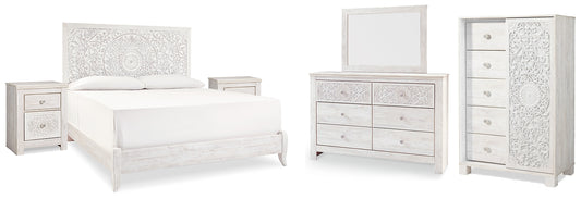 Paxberry King Panel Bed with Mirrored Dresser, Chest and 2 Nightstands JB's Furniture  Home Furniture, Home Decor, Furniture Store