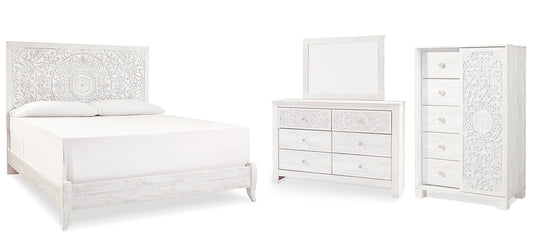 Paxberry King Panel Bed with Mirrored Dresser and Chest JB's Furniture  Home Furniture, Home Decor, Furniture Store