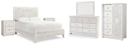 Paxberry Queen Panel Bed with Mirrored Dresser, Chest and 2 Nightstands JB's Furniture  Home Furniture, Home Decor, Furniture Store