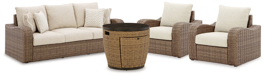 Malayah Outdoor Sofa and 2 Lounge Chairs with Fire Pit Table JB's Furniture  Home Furniture, Home Decor, Furniture Store