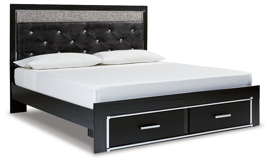Kaydell King Upholstered Panel Storage Bed with Mirrored Dresser and Chest JB's Furniture  Home Furniture, Home Decor, Furniture Store