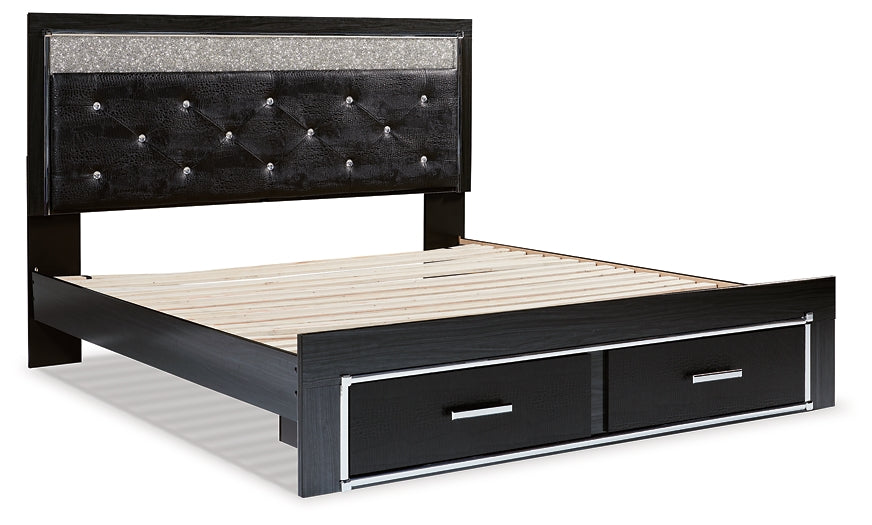 Kaydell King Upholstered Panel Storage Platform Bed with Mirrored Dresser, Chest and 2 Nightstands JB's Furniture  Home Furniture, Home Decor, Furniture Store