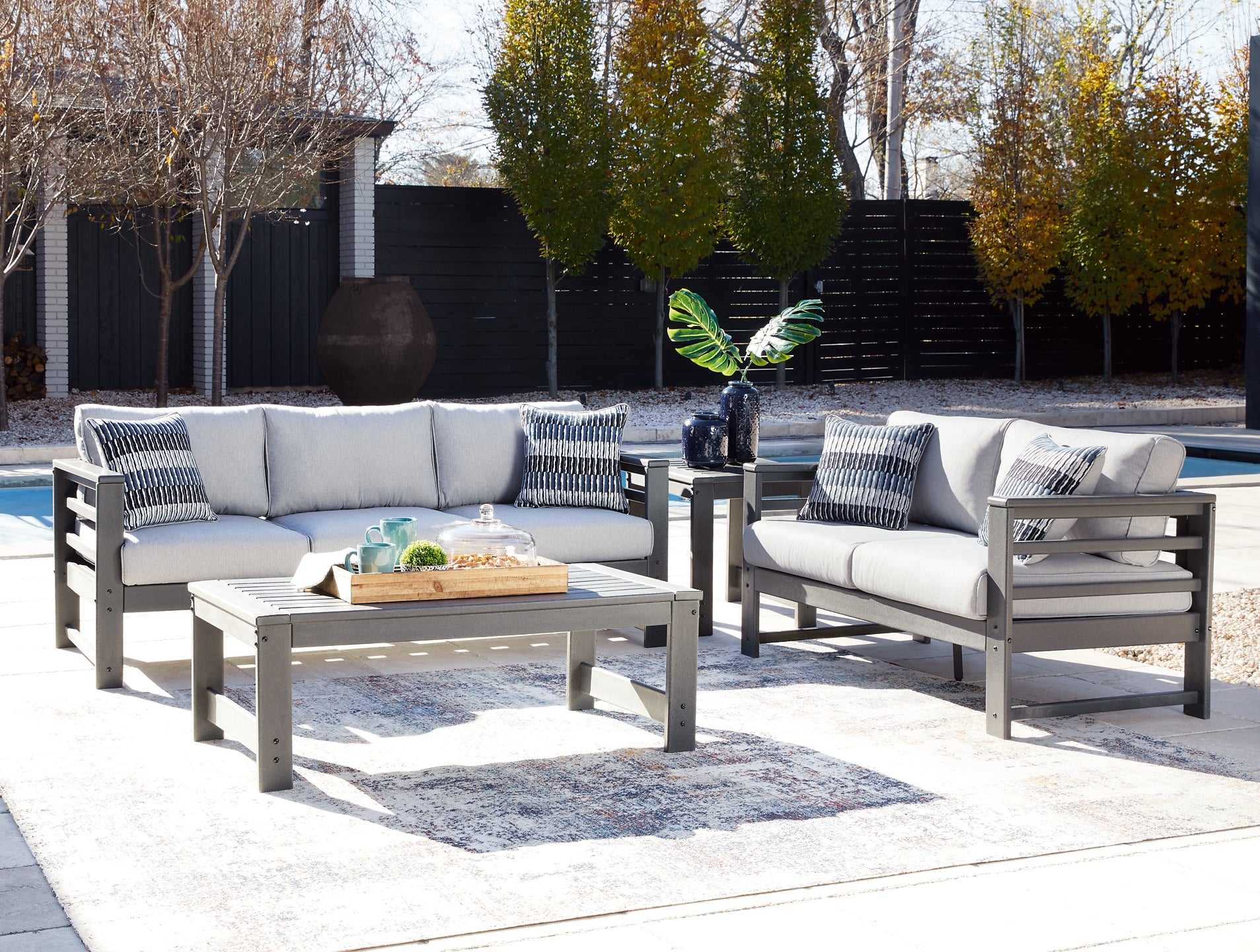 Amora Outdoor Sofa and Loveseat with Coffee Table and 2 End Tables JB's Furniture  Home Furniture, Home Decor, Furniture Store