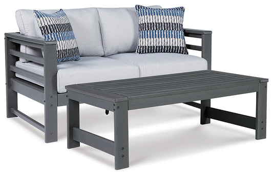 Amora Outdoor Loveseat with Coffee Table JB's Furniture  Home Furniture, Home Decor, Furniture Store