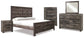 Wynnlow King Crossbuck Panel Bed with Mirrored Dresser, Chest and Nightstand JB's Furniture  Home Furniture, Home Decor, Furniture Store