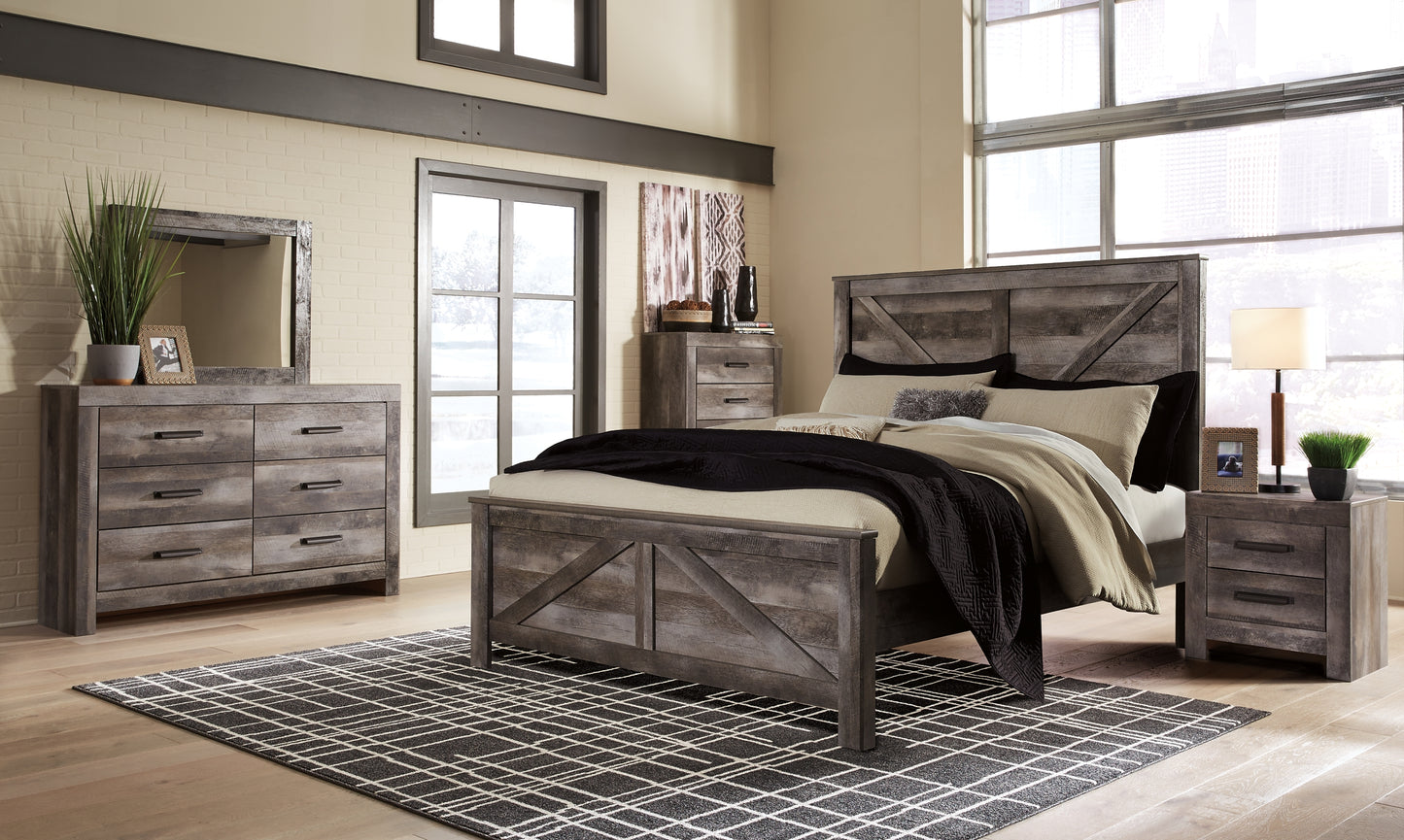 Wynnlow King Crossbuck Panel Bed with Mirrored Dresser, Chest and Nightstand JB's Furniture  Home Furniture, Home Decor, Furniture Store