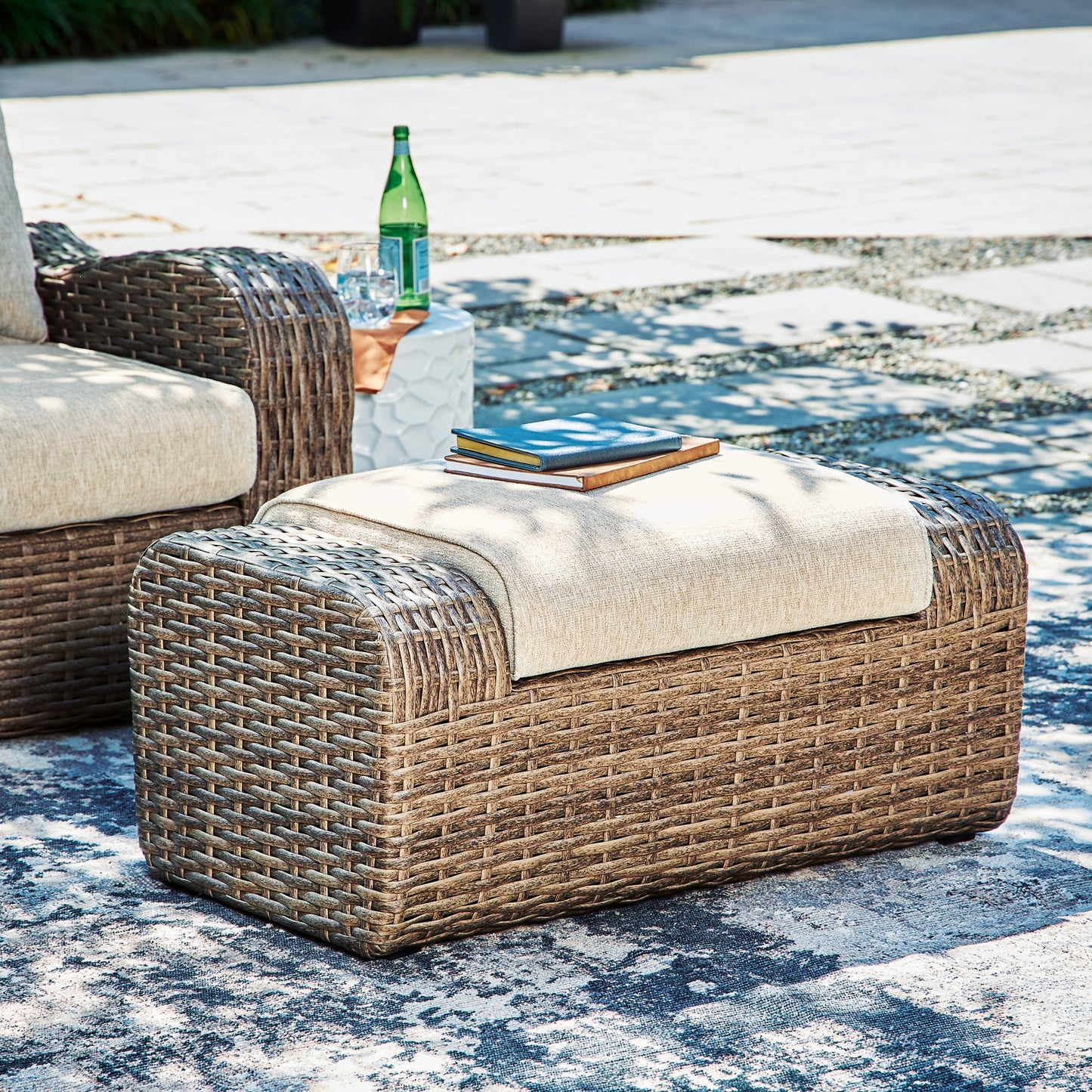 Sandy Bloom Outdoor Lounge Chair and Ottoman JB's Furniture  Home Furniture, Home Decor, Furniture Store