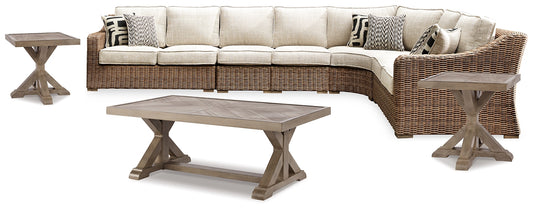 Beachcroft 5-Piece Outdoor Sectional with Coffee Table and 2 End Tables JB's Furniture Furniture, Bedroom, Accessories
