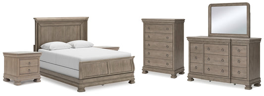 Lexorne Queen Sleigh Bed with Mirrored Dresser, Chest and 2 Nightstands JB's Furniture  Home Furniture, Home Decor, Furniture Store