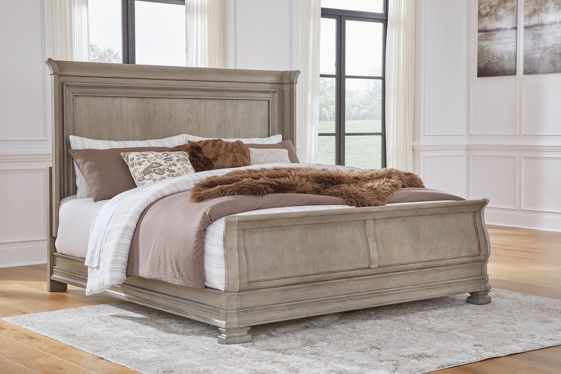 Lexorne King Sleigh Bed with Mirrored Dresser JB's Furniture  Home Furniture, Home Decor, Furniture Store