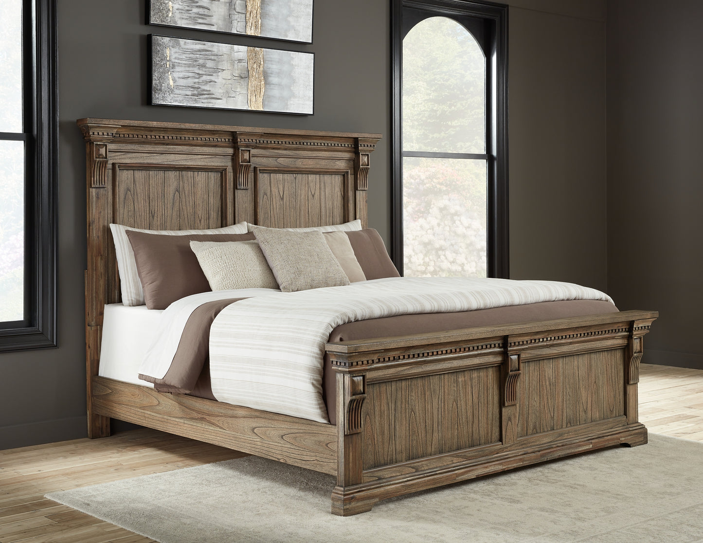 Markenburg California King Panel Bed with Mirrored Dresser JB's Furniture  Home Furniture, Home Decor, Furniture Store