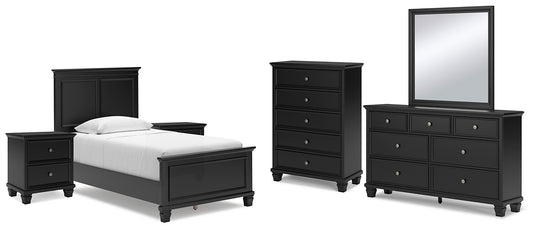 Lanolee Twin Panel Bed with Mirrored Dresser, Chest and 2 Nightstands JB's Furniture  Home Furniture, Home Decor, Furniture Store