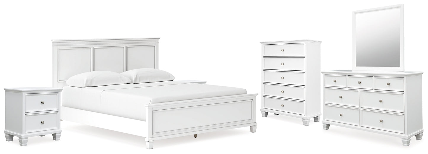 Fortman California King Panel Bed with Mirrored Dresser, Chest and 2 Nightstands JB's Furniture  Home Furniture, Home Decor, Furniture Store