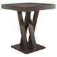 Freda Double X-shaped Base Square Bar Table Cappuccino
