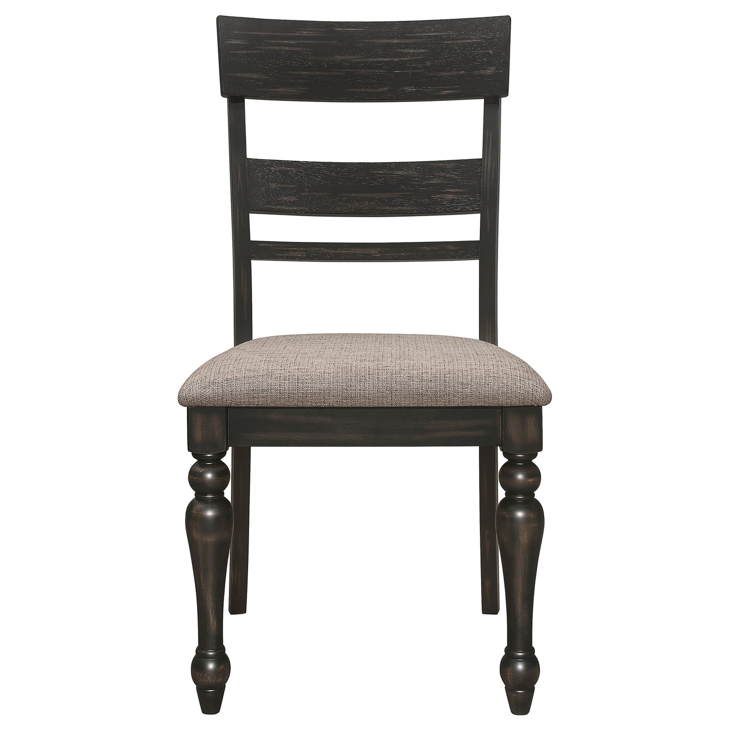 Bridget Ladder Back Dining Side Chair Stone Brown and Charcoal Sandthrough (Set of 2)