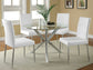 Vance Glass Top Dining Table with X-cross Base Chrome