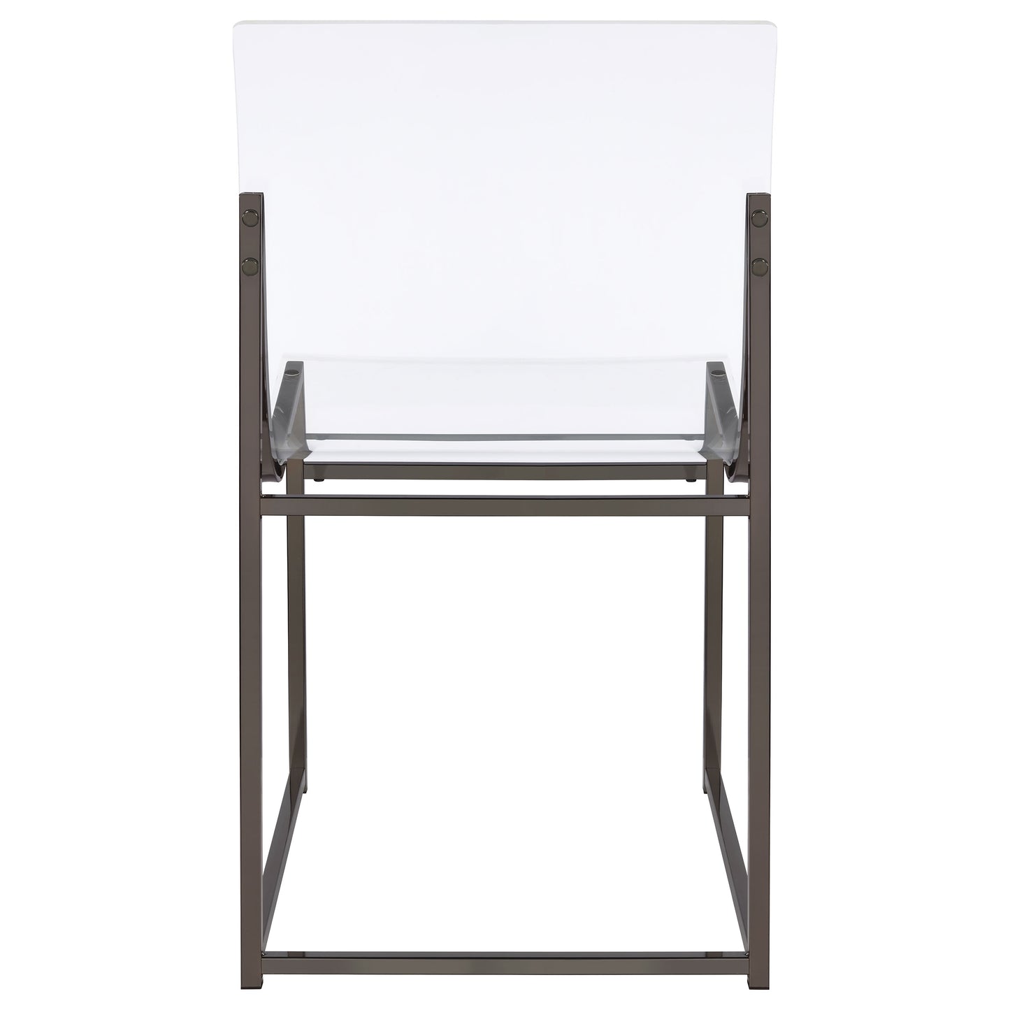 Adino Acrylic Dining Side Chair Black Nickel (Set of 2)