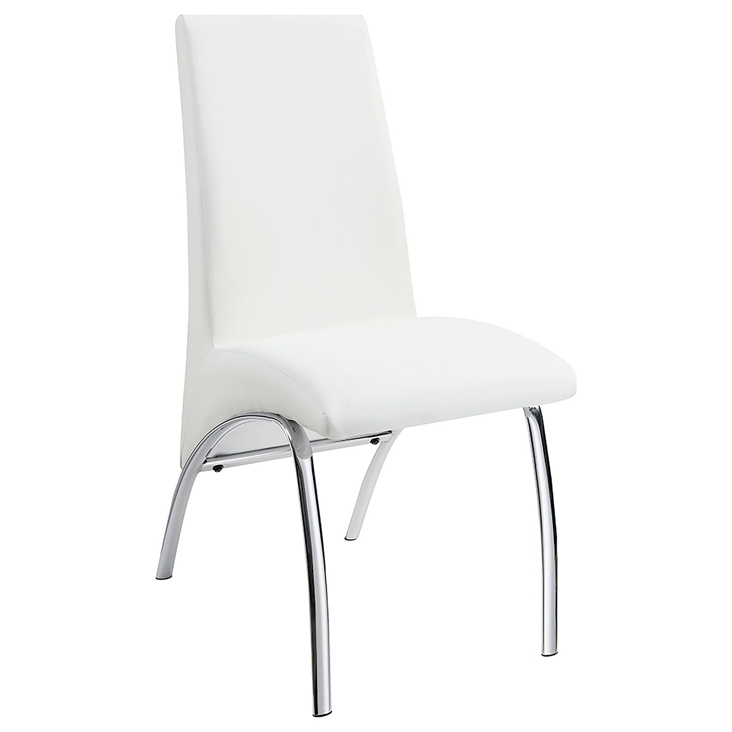 Bishop Upholstered Side Chairs White and Chrome (Set of 2)