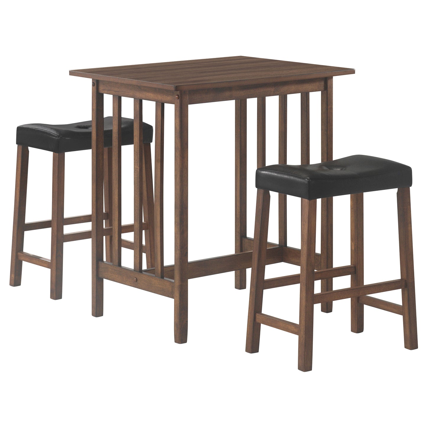 Oleander 3-piece Counter Height Dining Table Set Nut Brown