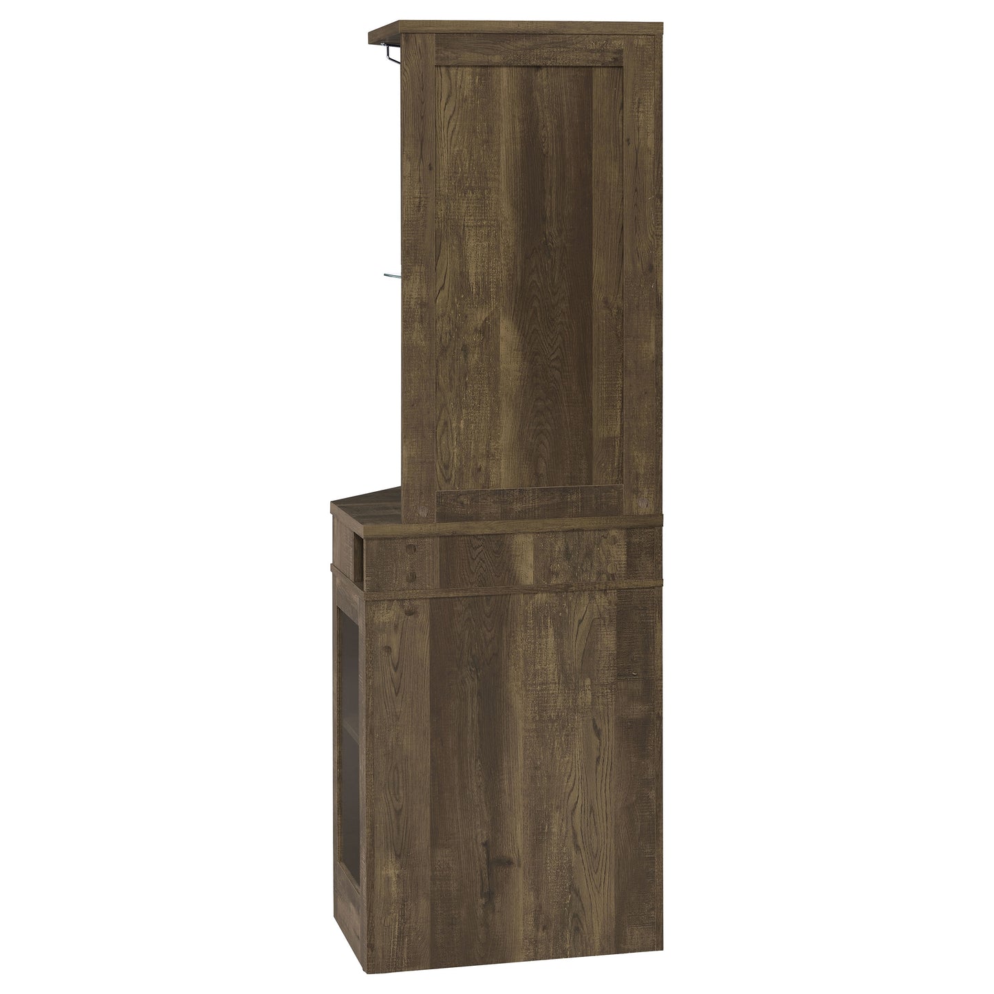 Alviso 1-drawer Corner Home Bar Wine Cabinet Rustic Oak