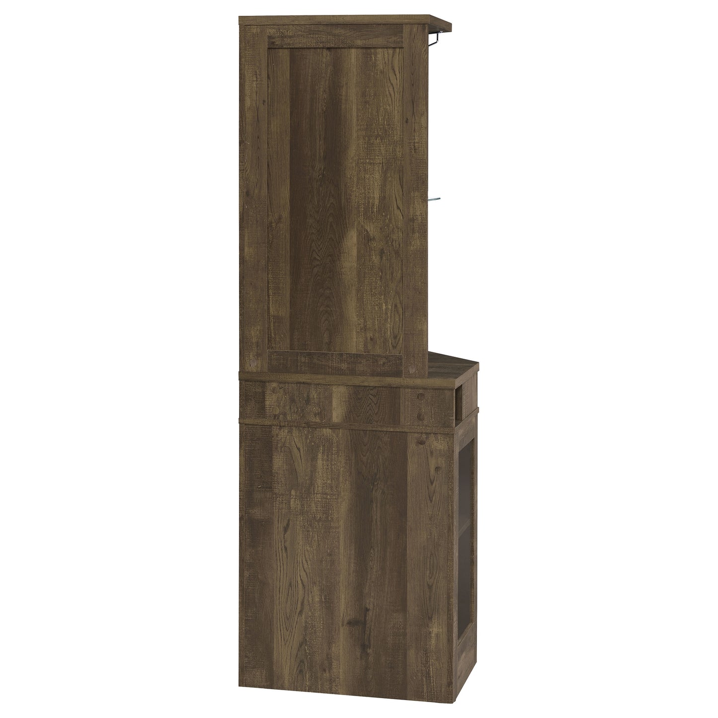 Alviso 1-drawer Corner Home Bar Wine Cabinet Rustic Oak