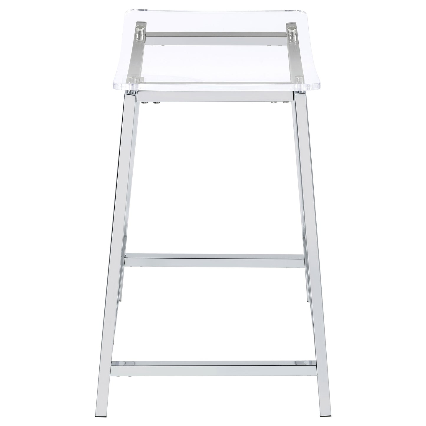 Jovani Acrylic Backless Counter Stool Chrome (Set of 2)