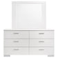Felicity 6-drawer Dresser with Mirror Glossy White