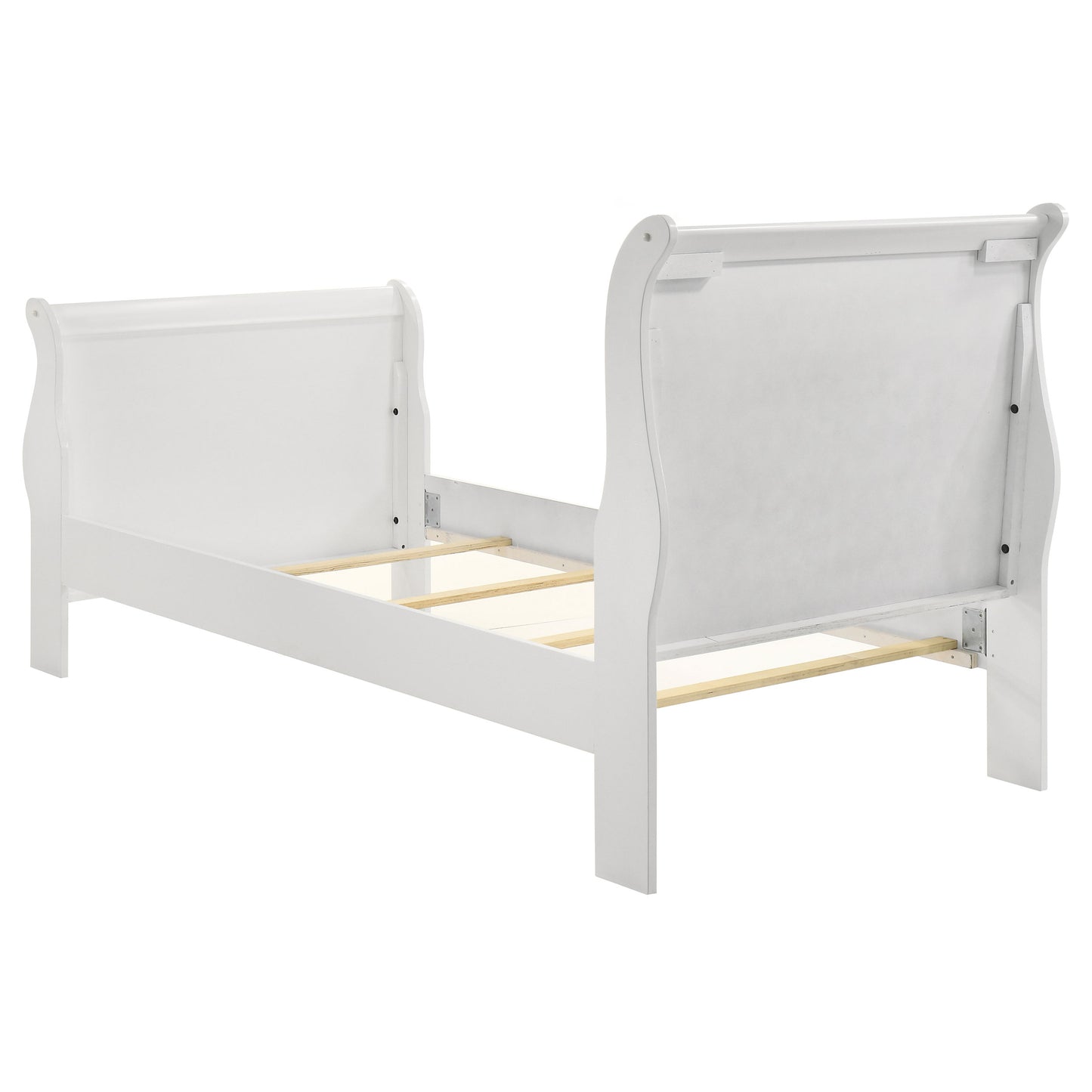 Louis Philippe Wood Twin Sleigh Bed White