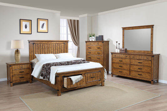 Brenner 4-piece California King Bedroom Set Rustic Honey