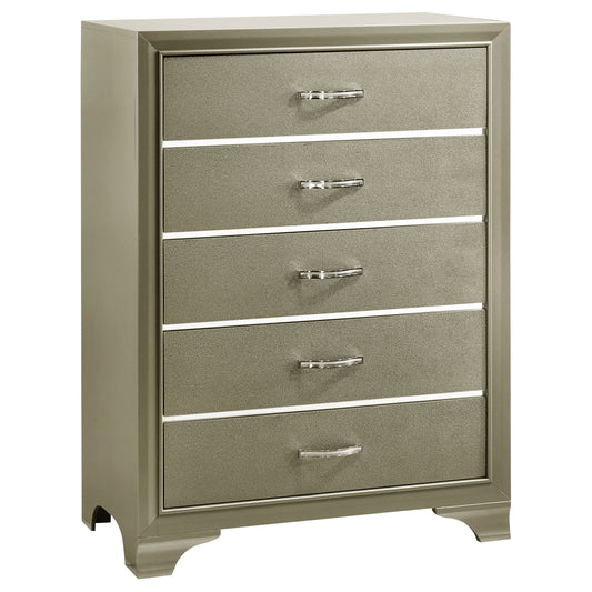 Beaumont 5-drawer Bedroom Chest Champagne