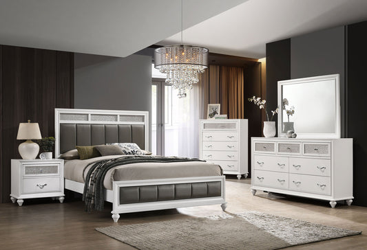 Barzini 5-piece Eastern King Bedroom Set White