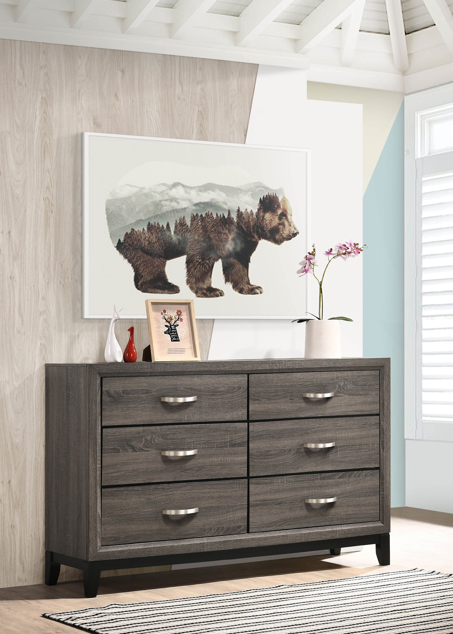 Watson 6-drawer Dresser Grey Oak Watson 6-drawer Dresser Grey Oak