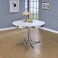 Retro Round Dining Table Glossy White and Chrome