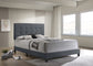 Mapes Upholstered Eastern King Panel Bed Grey