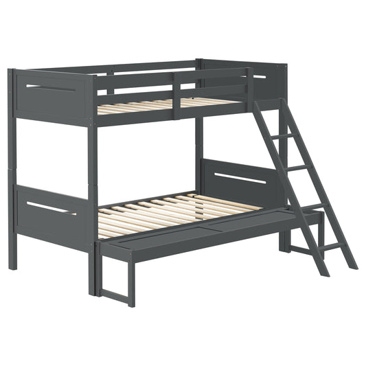 Littleton Wood Twin Over Full Bunk Bed Grey