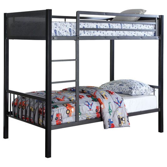 Meyers Twin Over Twin Metal Bunk Bed Black and Gunmetal