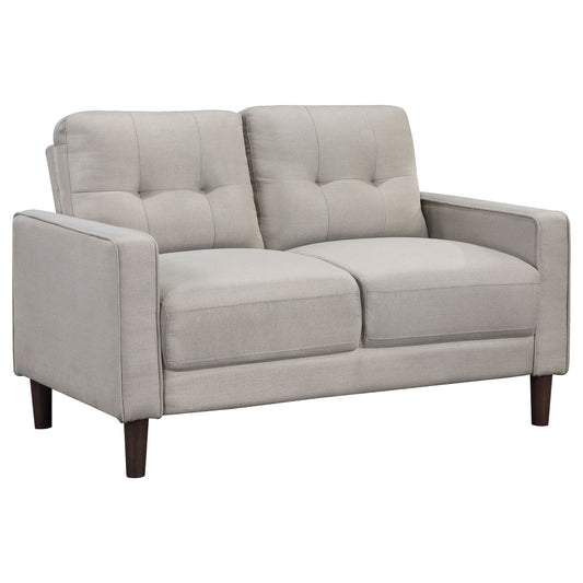 Bowen Upholstered Track Arms Tufted Loveseat Beige