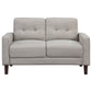 Bowen Upholstered Track Arms Tufted Loveseat Beige