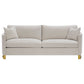 Corliss Upholstered Curved Track Arm Sofa Beige
