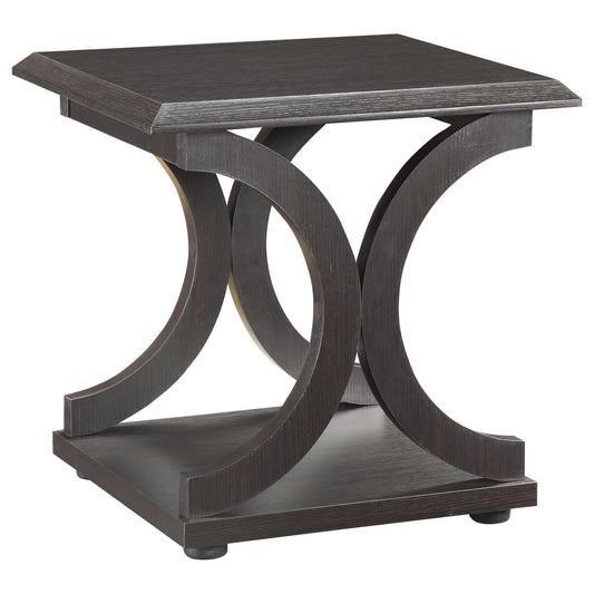Shelly Rectangular Engineered Wood Side End Table Cappuccino
