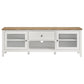 Angela 2-door Wooden 67" TV Stand Brown and White