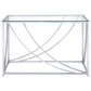 Lille Glass Top Entryway Console Table Accents Chrome