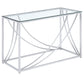 Lille Glass Top Entryway Console Table Accents Chrome