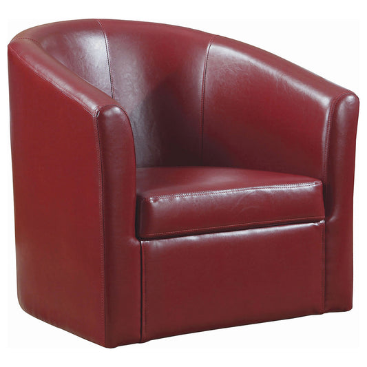 Turner Upholstered Barrel Back Swivel Chair Red