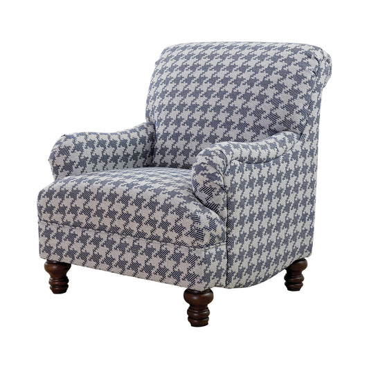 Glenn Upholstered English Arm Accent Chair Blue