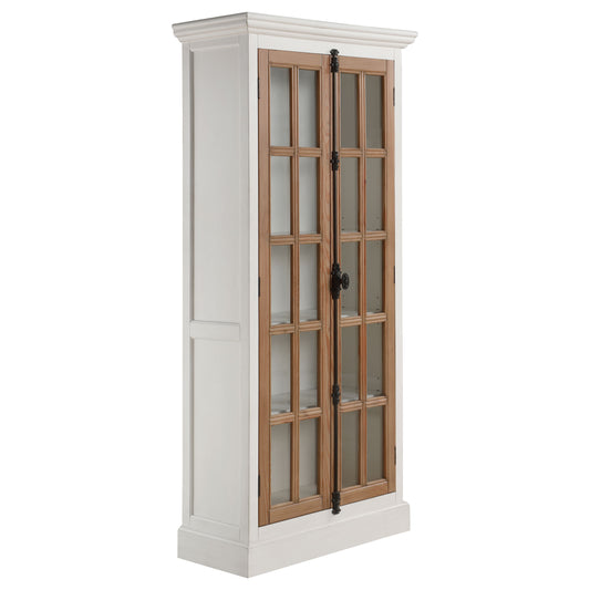 Tammi 2-door Tall Cabinet Antique White and Brown