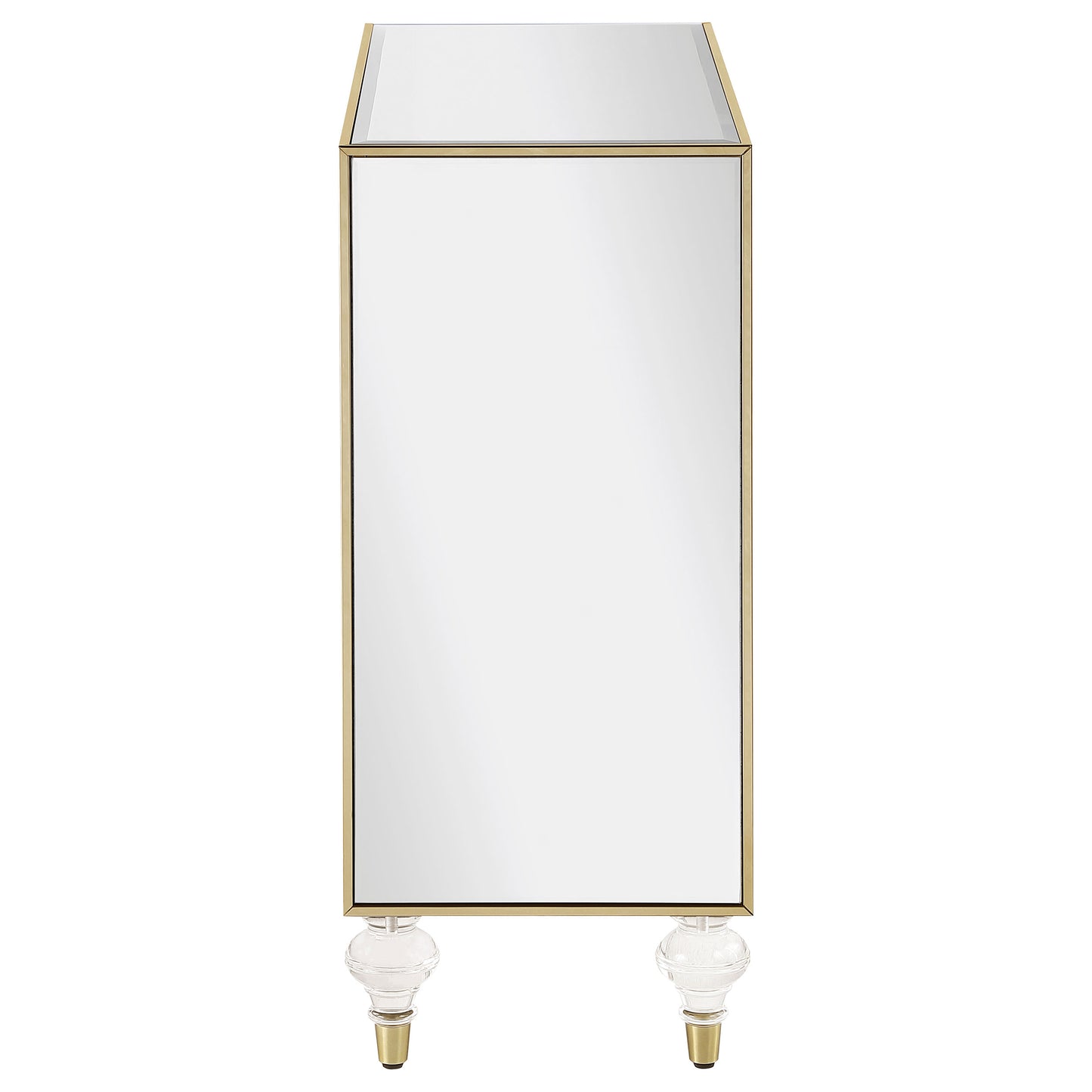 Lupin 2-door Accent Cabinet Mirror and Champagne