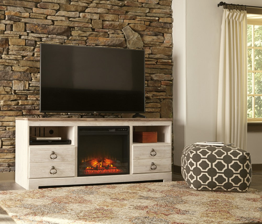 Willowton 64" TV Stand with Fireplace